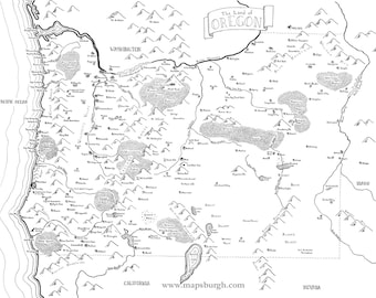 Mappa fantasy dell'Oregon