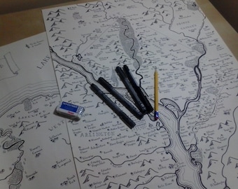 Custom fantasy map of your city or region - poster size