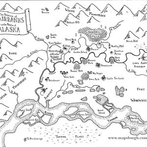 Cartes fantastiques des villes du nord-ouest : Fairbanks, Port Townsend, Jackson Hole, Ashland