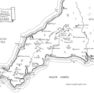 Mapas de fantasía de regiones británicas: Cornualles, Orkney, Hertfordshire
