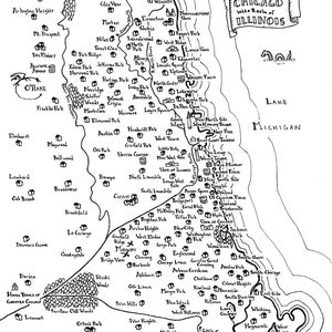 Fantasy Landkarte von Chicago