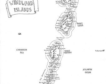 Mappa fantasy delle Isole Sopravento
