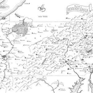Fantasiekaart van Pennsylvania