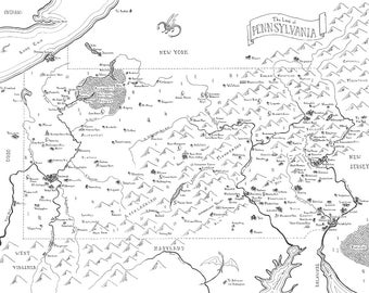 Carte fantastique de la Pennsylvanie