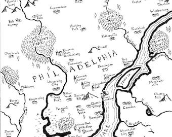 Fantasiekaart van Philadelphia