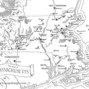 Fantasy Landkarte von Massachusetts
