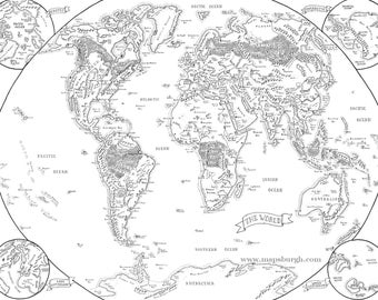 Mappa fantasy del mondo