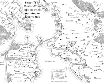 Carte fantastique de la région de San Francisco/Oakland/Bay