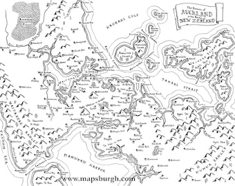 Fantasy map of Auckland