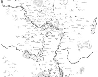 Fantasy map of Calgary