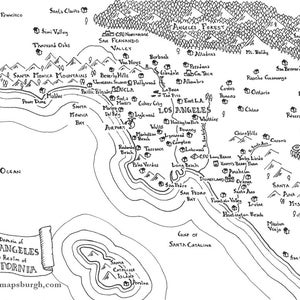 Carte fantastique de Los Angeles
