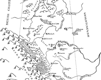 Mappa fantasy dell'Alberta
