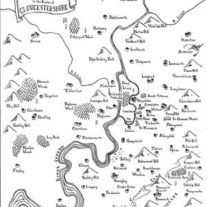 Fantasy maps of southern English cities: Gloucester, Birmingham, Bristol, Exeter