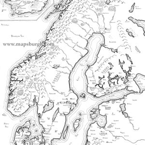 Carte fantastique des pays nordiques et baltes