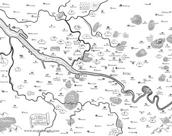 Fantasy map of Glasgow