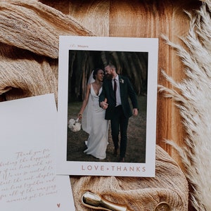 Foto Dankeskarte bearbeitbare Vorlage / Minimalistische Hochzeit Dankeskarte / moderne Hochzeit Dankeschön / Boho Hochzeit Dankeschön Karte