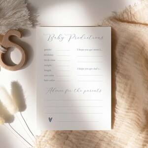 Babyvorhersagen und Ratschläge Karten Junge / Babyvorhersagen Vorlage / Babyvorhersagen Karten / Babyvorhersagen blau und weiß / printable