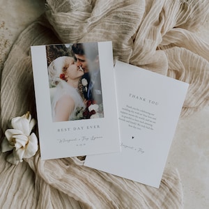 moderne Dankeskarten Hochzeit / Hochzeit Dankeskarten Vorlage / Hochzeit Dankeskarten mit Foto / Dankeskarten Hochzeitsfoto