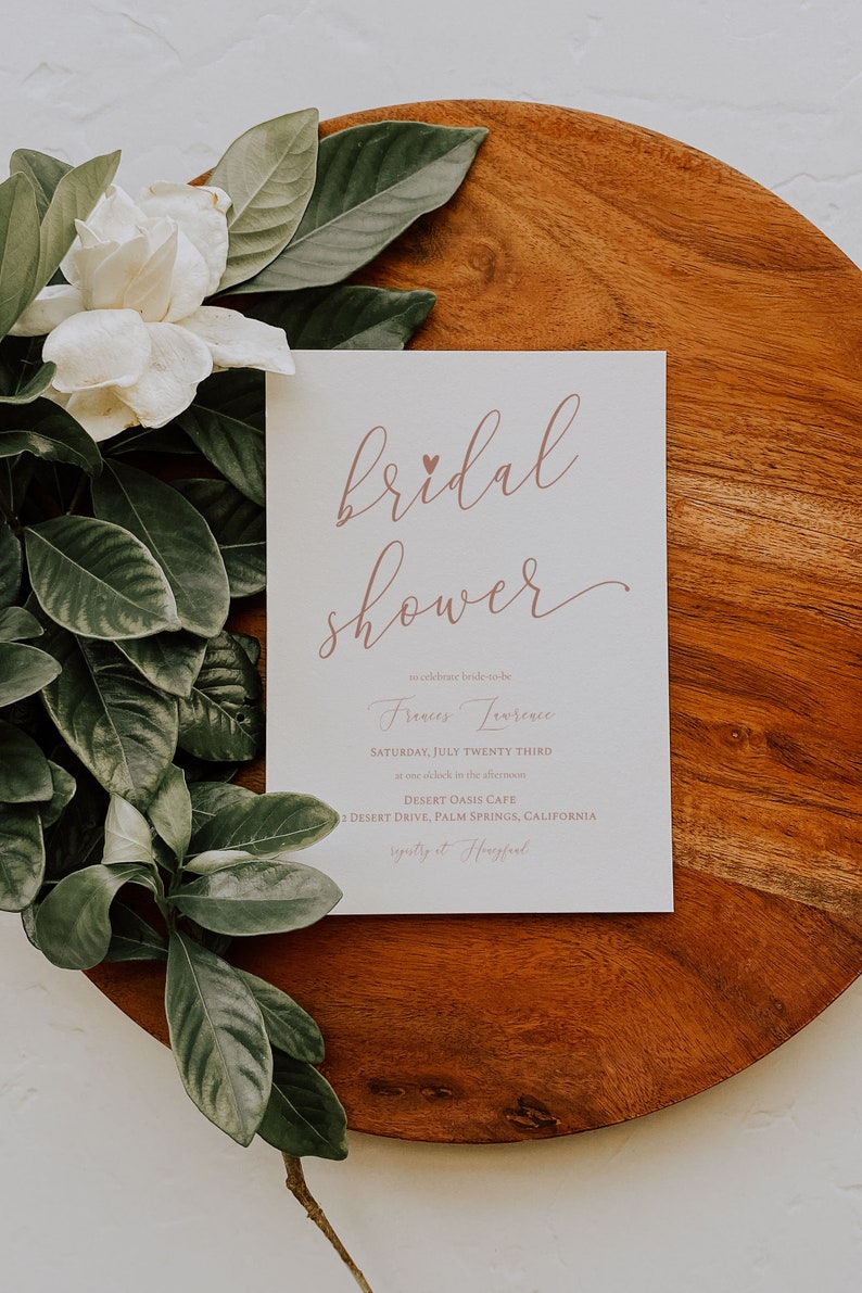Bridal Shower Invitation With Recipe Card / Minimalist Bridal Shower