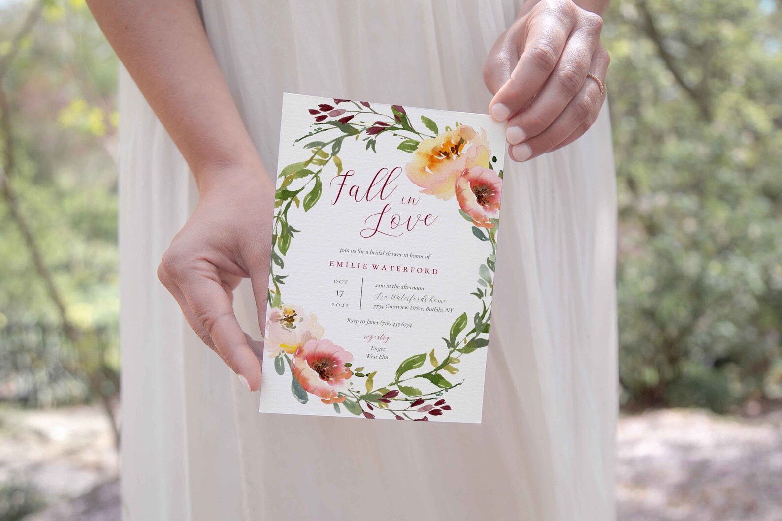 Fall in Love Bridal Shower Invitations / Fall in Love Etsy