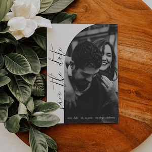 ARCH Save the Date Vorlage mit Foto, Save the Date Postkarte, Modern Save the Date, Minimalistisch, Boho Save the Date
