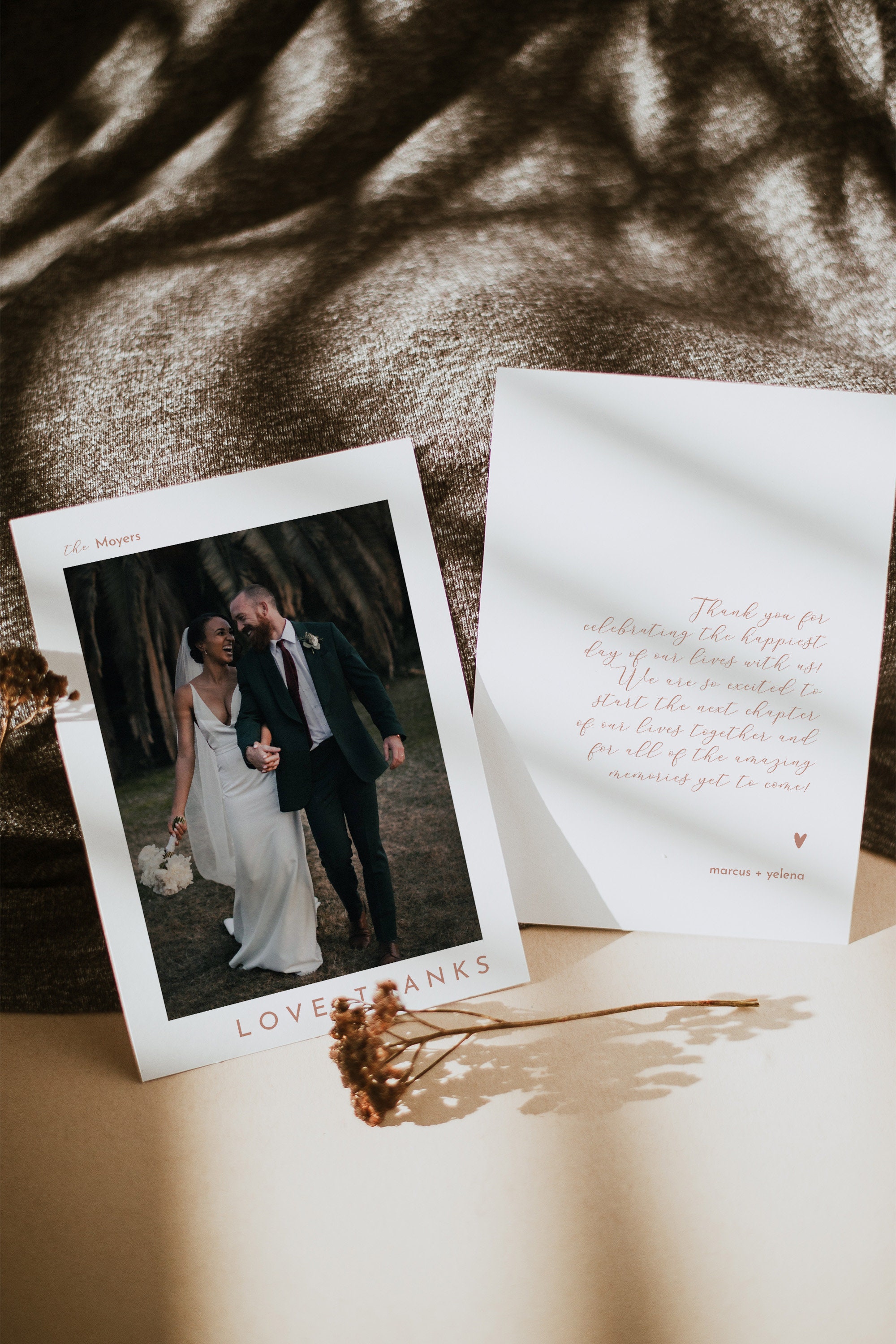 Photo Thank You Card Editable Template / Minimalist Wedding - Etsy