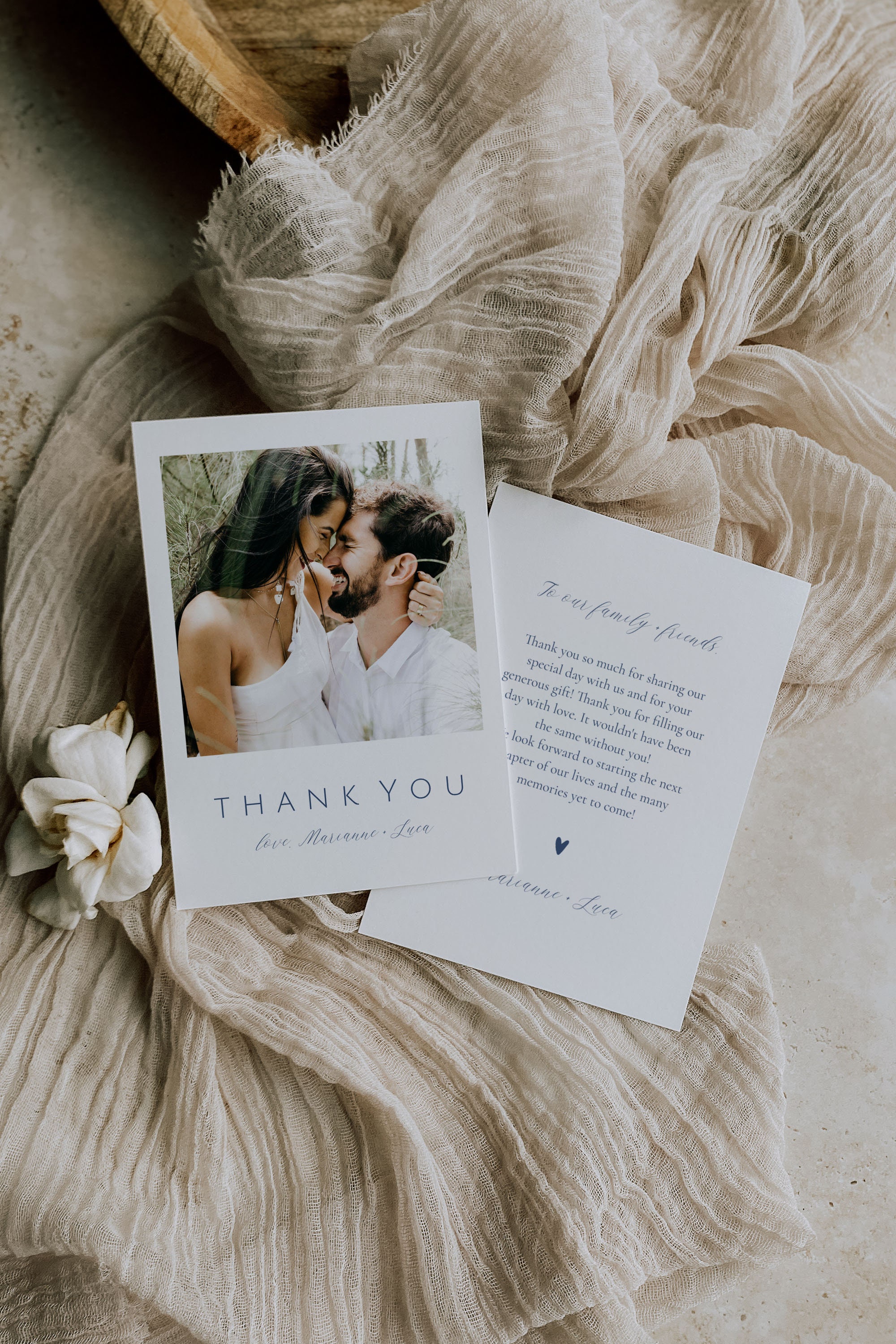 Photo Thank You Card Template / Minimalist Wedding Thank You - Etsy