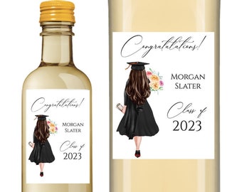 Graduation Wine Label, 2023 Graduation Gift, Personalized Wine Label, Gift College, Modern Gift for Masters Graduate, Girl Grad gift