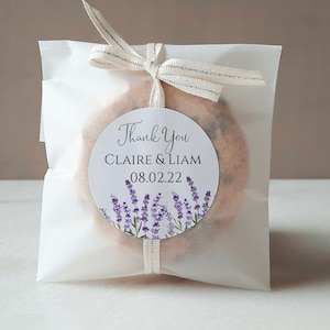 Lavender Wedding Stickers, Wedding Kisses Labels, Lavender Stickers, Lavender Favor Labels, Printed Label for Wedding Favor Gift Bag