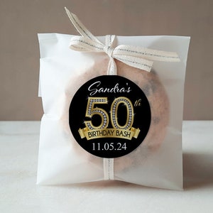 50th Birthday Hershey Kisses Stickers - Personalized Diamond Birthday Kiss Favors - 50th Birthday Stickers - BD102