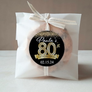 Pegatinas de besos de Hershey para el 80.º cumpleaños con forma de diamante: regalos de besos de cumpleaños personalizados