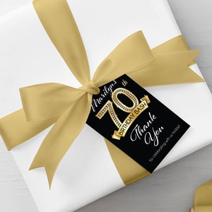 70th Birthday Favor Tags, 70th Birthday Thank You Tags Printable, 70th Birthday Tags