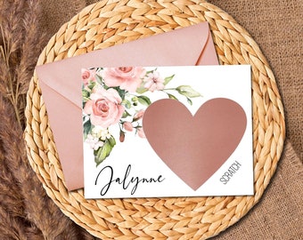 Will You Be My Maid of Honor Scratch Off Card, Maid of Honor Proposal Card, Blush Floral Ask Maid of Honor