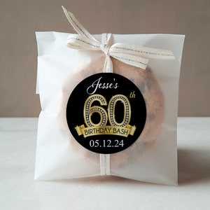 60th Birthday Stickers - Personalized Birthday Sticker - High Quality Birthday Kiss Favors