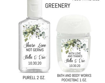 Simple Wedding Custom Hand Sanitizer Labels