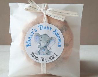 Blue Elephant Baby Shower Stickers, Hershey Kisses Favors