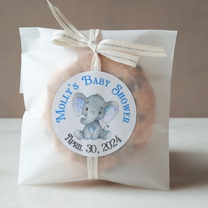 Blue Elephant Baby Shower Stickers, Boy Elephant Baby Shower Sticker, Hershey Kisses Label Favors