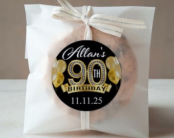 90th Birthday Stickers - Personalized Birthday Labels