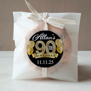 Pegatinas para el 90.º cumpleaños: etiquetas de cumpleaños personalizadas