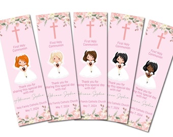 First Communion Bookmark, Custom Bookmark, Confirmation Bookmark, Personalized 1st Communion Favor