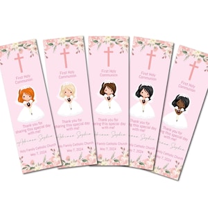 First Communion Bookmark, Custom Bookmark, Confirmation Bookmark, Personalized 1st Communion Favor