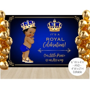 Royal Prince Baby Shower Backdrop, Royal Baby Shower Backdrop, Boy Baby Shower Backdrop, Printable Baby Shower Backdrop