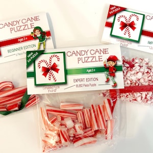 Christmas Candy Cane Puzzle, Funny Stocking Stuffer, White Elephant Gifts, Candy Cane Puzzle, Gag Gift