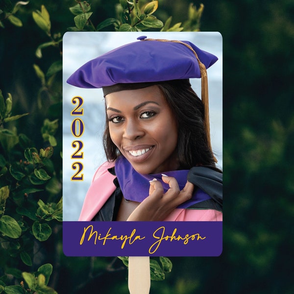 Photo Graduation Fans, Class of 2022 Fan, Custom College or High School Fan, Printed
