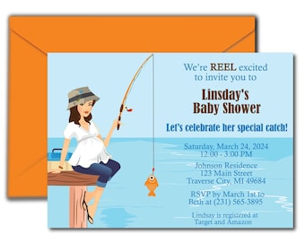 Invitación para baby shower de pesca. ¡Estamos muy emocionados! (Descarga instantánea)