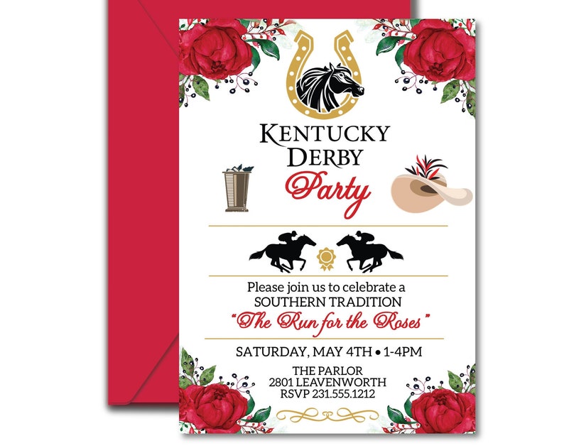 Kentucky Derby Invitation Instant Download Corjl Template