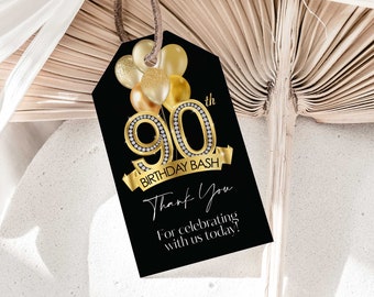 90. Geburtstag Geschenkanhänger: Dankeschön Geschenkanhänger zum 90. Geburtstag