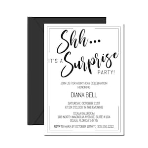 Surprise Birthday Invitation, Surprise Birthday Invite, Instant Download, Any Age Surprise Birthday Party Invite, Surprise Invitation
