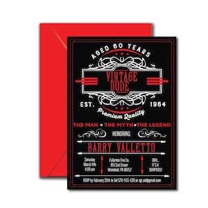 Vintage Dude Invitation - The Man, The Myth, The Legend Birthday Party Invite - Printable