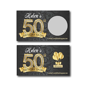 Lot de 10 cartes à gratter 50e anniversaire, diamants d'anniversaire, jeu bling